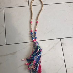 Handmade Lilly Pulitzer tassel necklace
